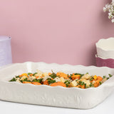 Mason Cash In The Meadow Large Rectangular Baker with Embossed Floral Design, Cream