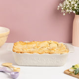 Mason Cash In The Meadow Medium Rectangular Baker with Embossed Floral Design, Cream