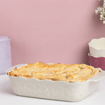 Mason Cash In The Meadow Medium Rectangular Baker with Embossed Floral Design, Cream