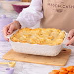 Mason Cash In The Meadow Medium Rectangular Baker with Embossed Floral Design, Cream