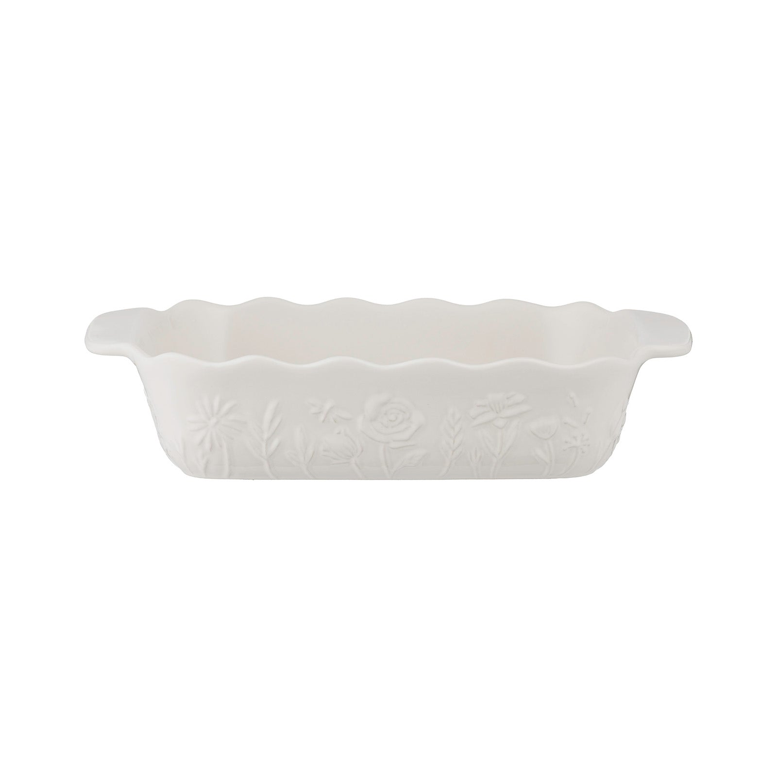 Mason Cash In The Meadow Medium Rectangular Baker with Embossed Floral Design, Cream