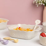 Mason Cash In The Meadow Square Baker with Embossed Floral Design, Cream