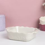 Mason Cash In The Meadow Square Baker with Embossed Floral Design, Cream