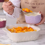 Mason Cash In The Meadow Square Baker with Embossed Floral Design, Cream