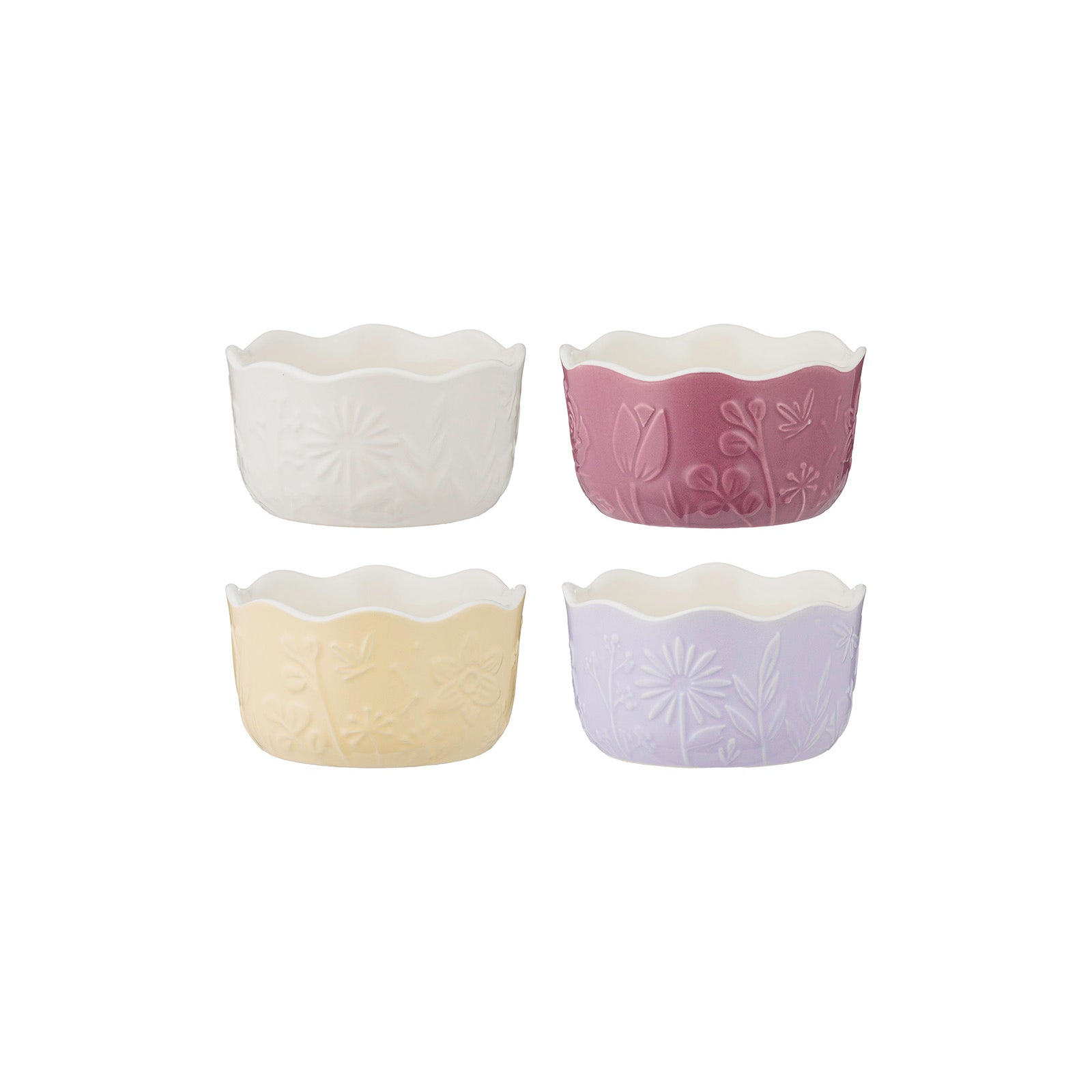 Mason Cash In The Meadow Ramekins with Embossed Floral Design, Set of 4