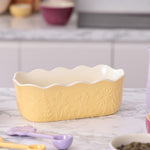 Mason Cash In The Meadow Loaf Pan with Embossed Floral Design, Yellow
