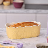 Mason Cash In The Meadow Loaf Pan with Embossed Floral Design, Yellow