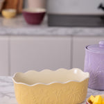 Mason Cash In The Meadow Loaf Pan with Embossed Floral Design, Yellow