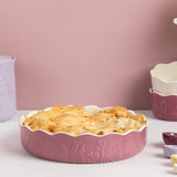 Mason Cash In The Meadow Pie Dish with Embossed Floral Design, Pink