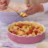 Mason Cash In The Meadow Pie Dish with Embossed Floral Design, Pink
