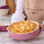 Mason Cash In The Meadow Pie Dish with Embossed Floral Design, Pink