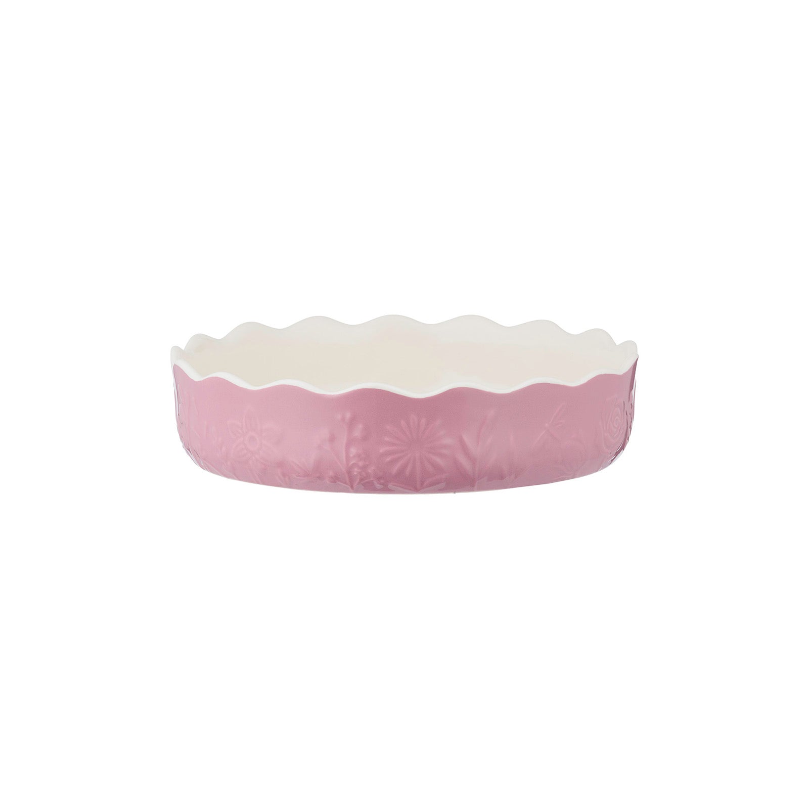Mason Cash In The Meadow Pie Dish with Embossed Floral Design, Pink