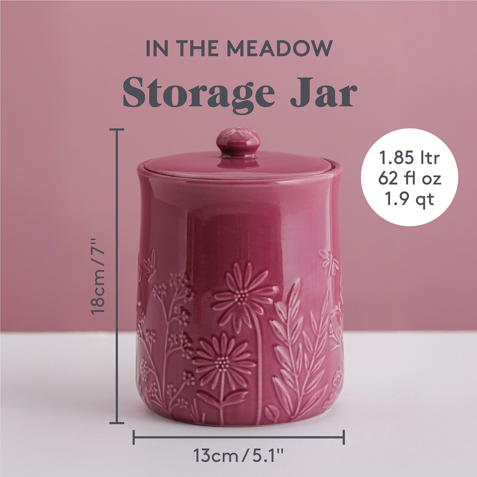 Mason Cash In The Meadow Medium Storage Crock, 7" x 5"