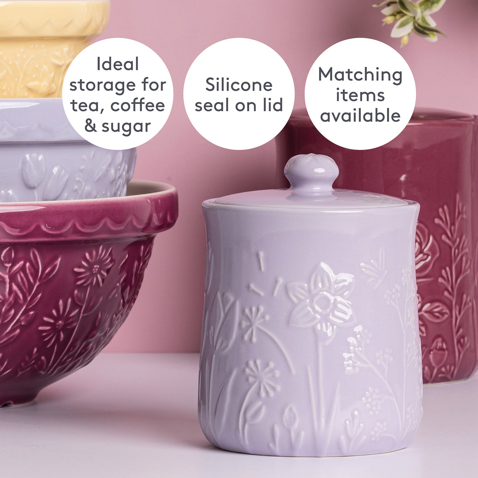 Mason Cash In The Meadow Small Storage Crock, 6" x 4.5"