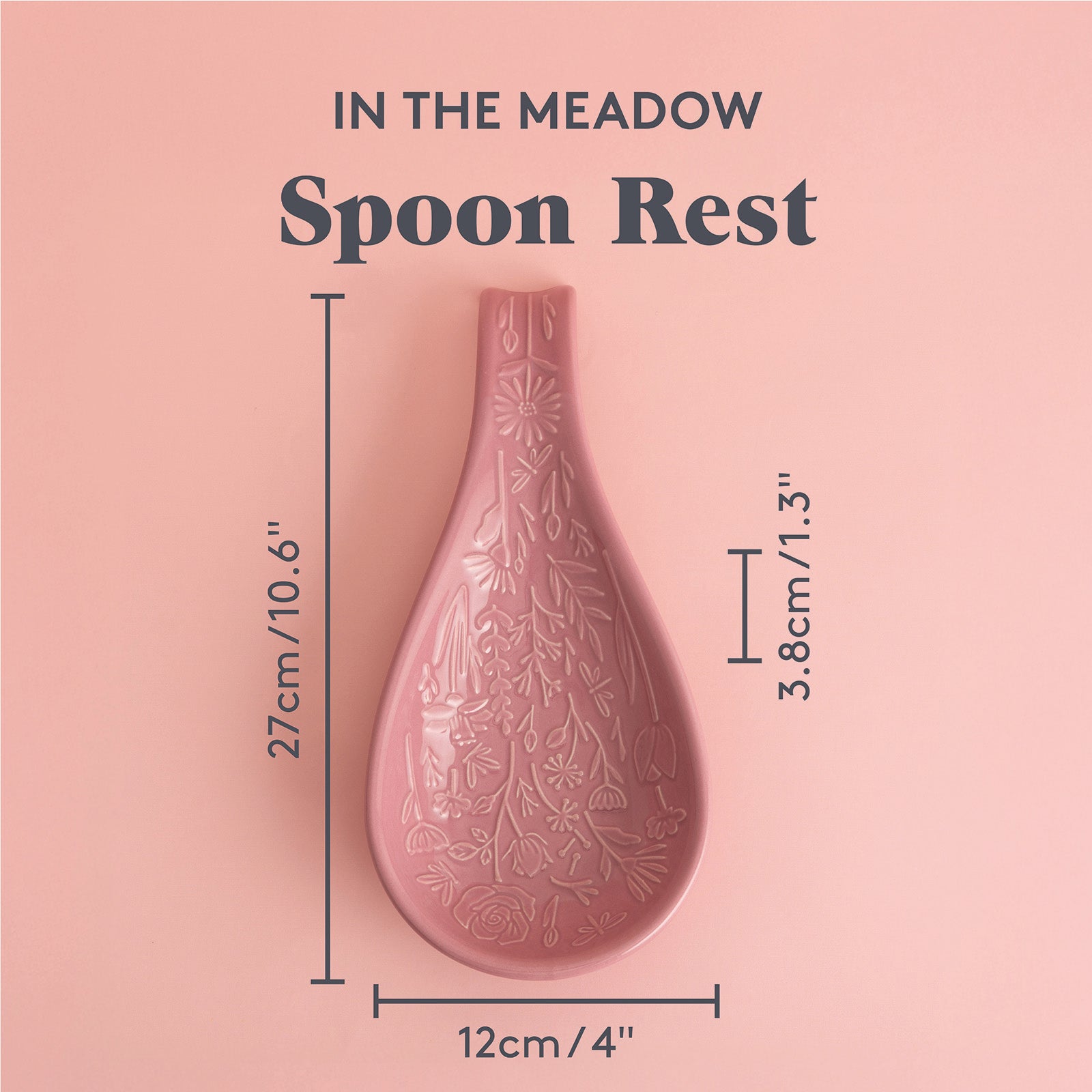 Mason Cash In The Meadow Stoneware Spoon Rest with Embossed Floral Design