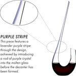Riedel Winewings Decanter, Handmade Crystal Wine Decanter, Purple Stripe