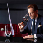 Riedel Winewings Decanter, Handmade Crystal Wine Decanter, Purple Stripe