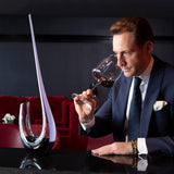 Riedel Winewings Decanter, Handmade Crystal Wine Decanter, Purple Stripe