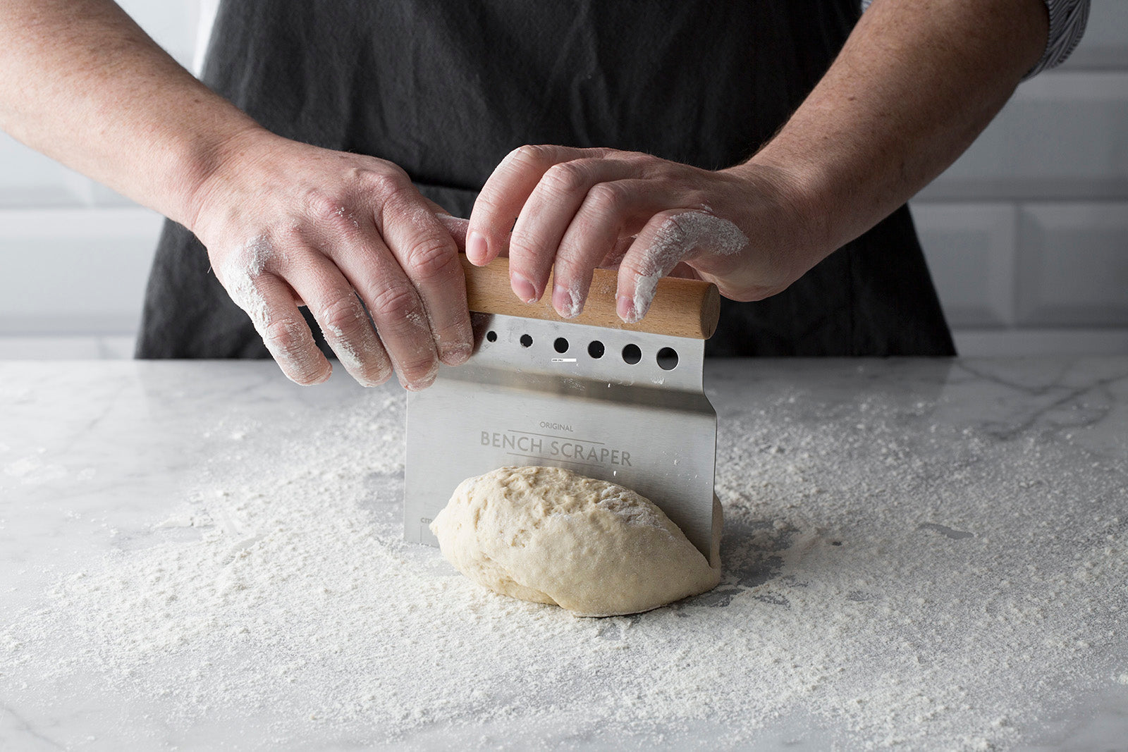 Mason Cash Innovative Kitchen Bench Scraper, 4-in-1 Dough Cutter with Herb Stripper