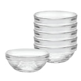 Duralex Made In France Lys Stackable Glass Bowl, Set of 6, 4-ounce, 3.5-Inch