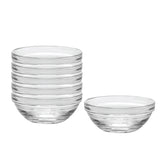 Duralex Made In France Lys Stackable Glass Bowl, Set of 6, 6-ounce, 4.125-Inch