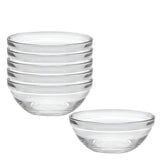 Duralex Made In France Lys Stackable Glass Bowl, Set of 6, 1.5-Quart, 7.875-Inch