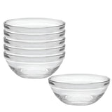 Duralex Made In France Lys Stackable Glass Bowl, Set of 6, 3.75-Quart, 10.25-Inch