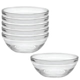 Duralex Made In France Lys Stackable Glass Bowl, Set of 6, 6-Quart, 12.25-Inch