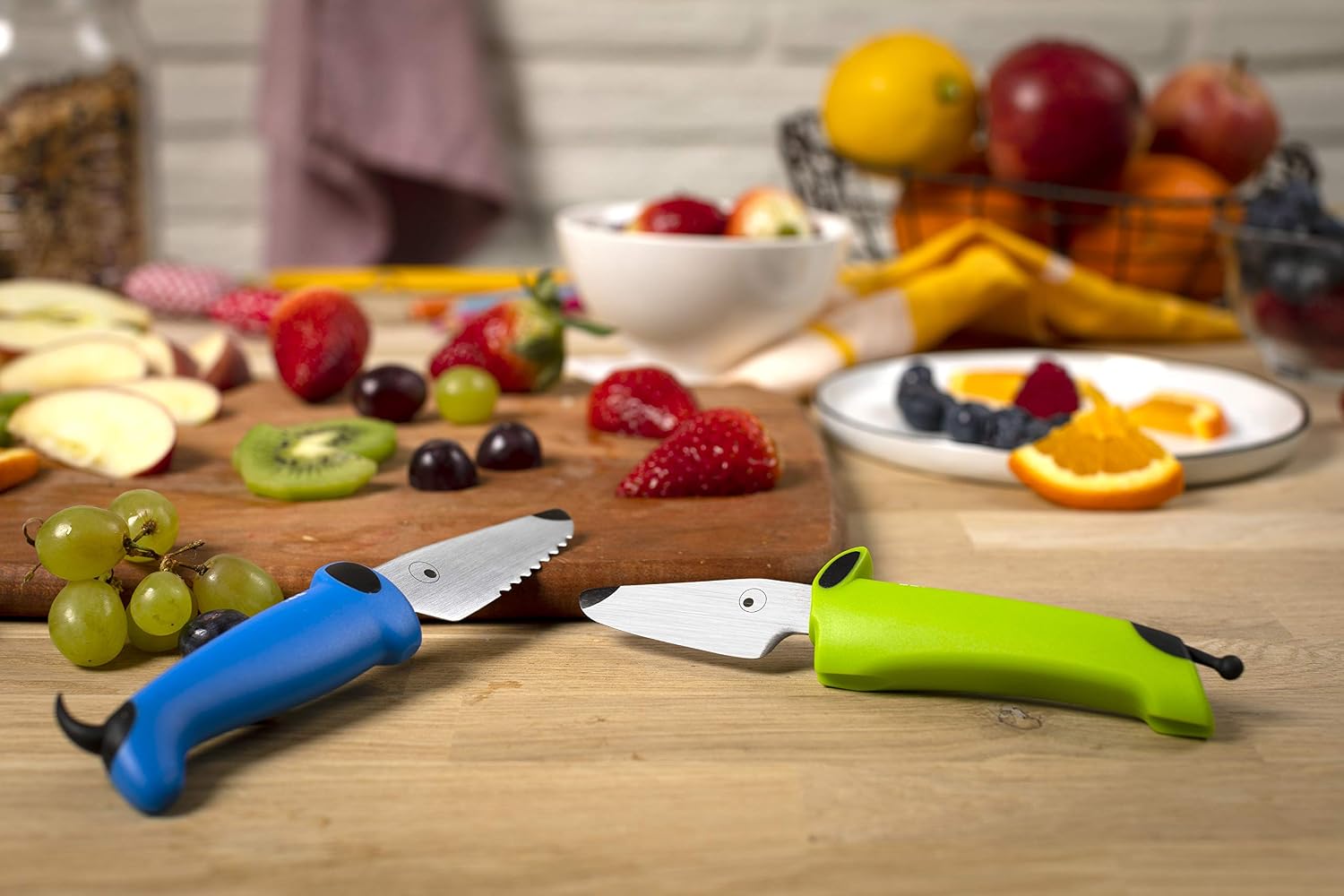 Kuhn Rikon Kinder Kitchen Essential Knife Set, Blue/Green