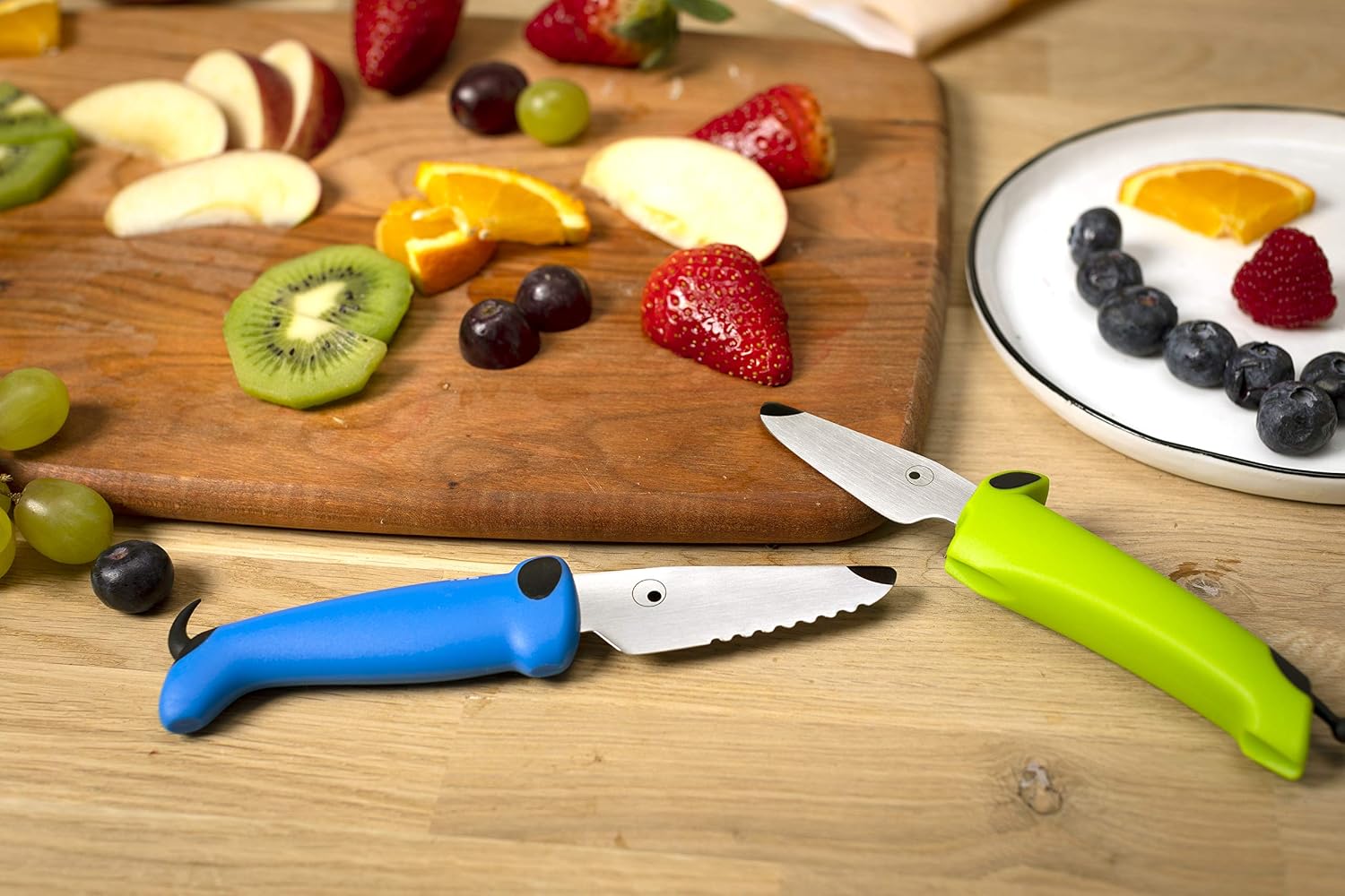 Kuhn Rikon Kinder Kitchen Essential Knife Set, Blue/Green