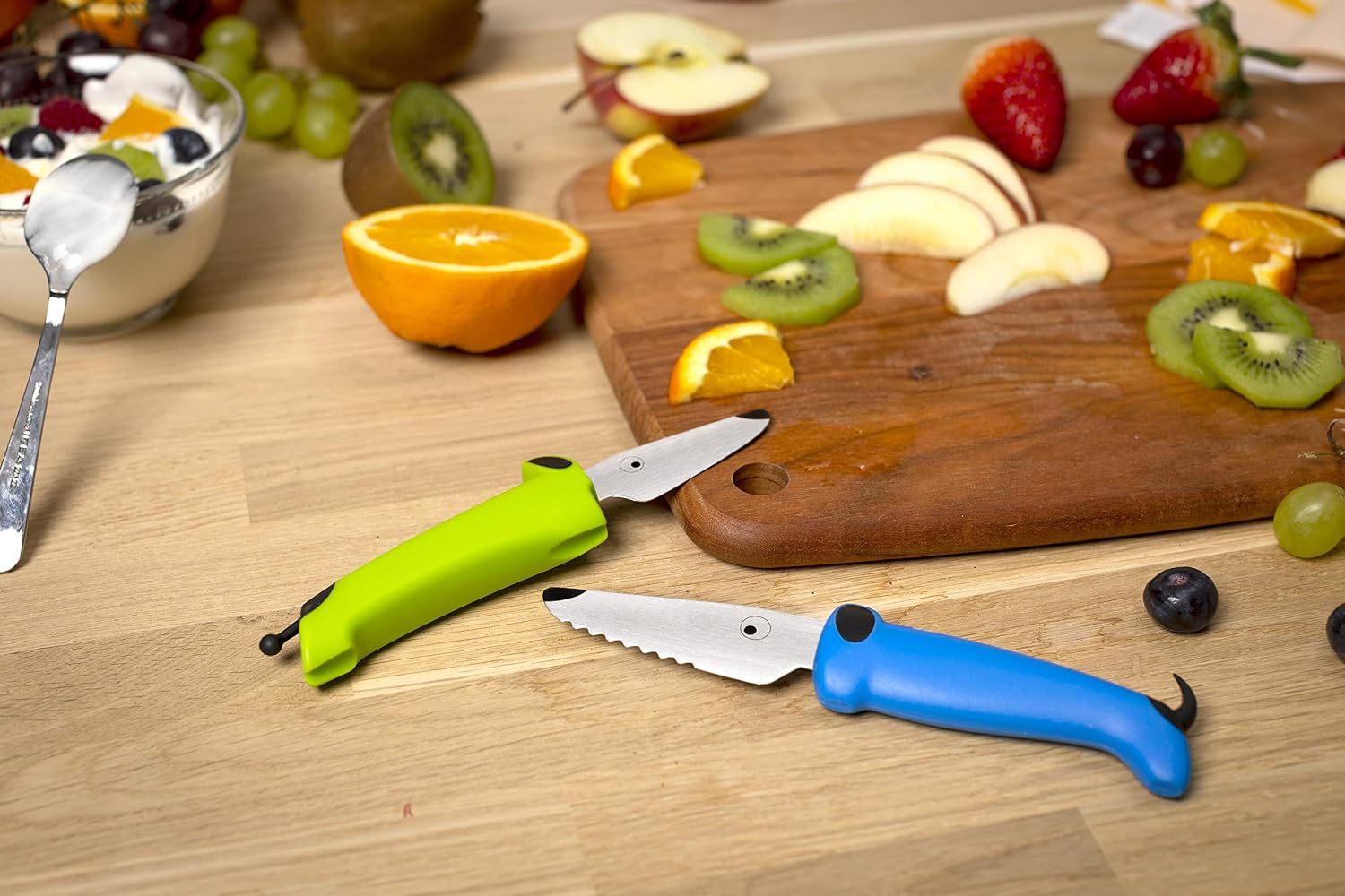 Kuhn Rikon Kinder Kitchen Essential Knife Set, Blue/Green