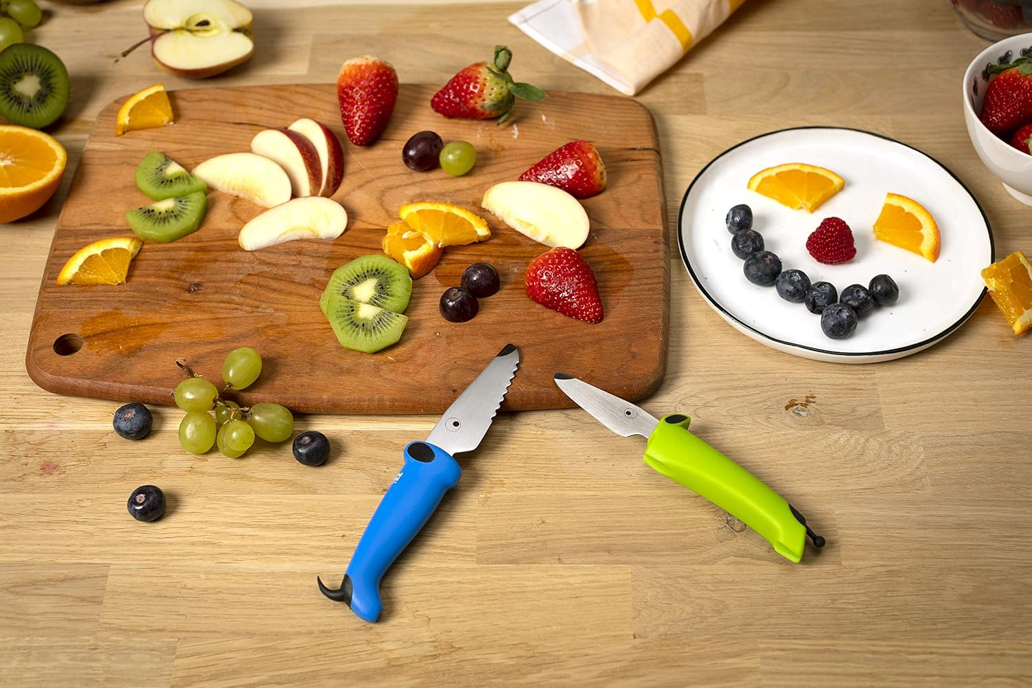 Kuhn Rikon Kinder Kitchen Essential Knife Set, Blue/Green