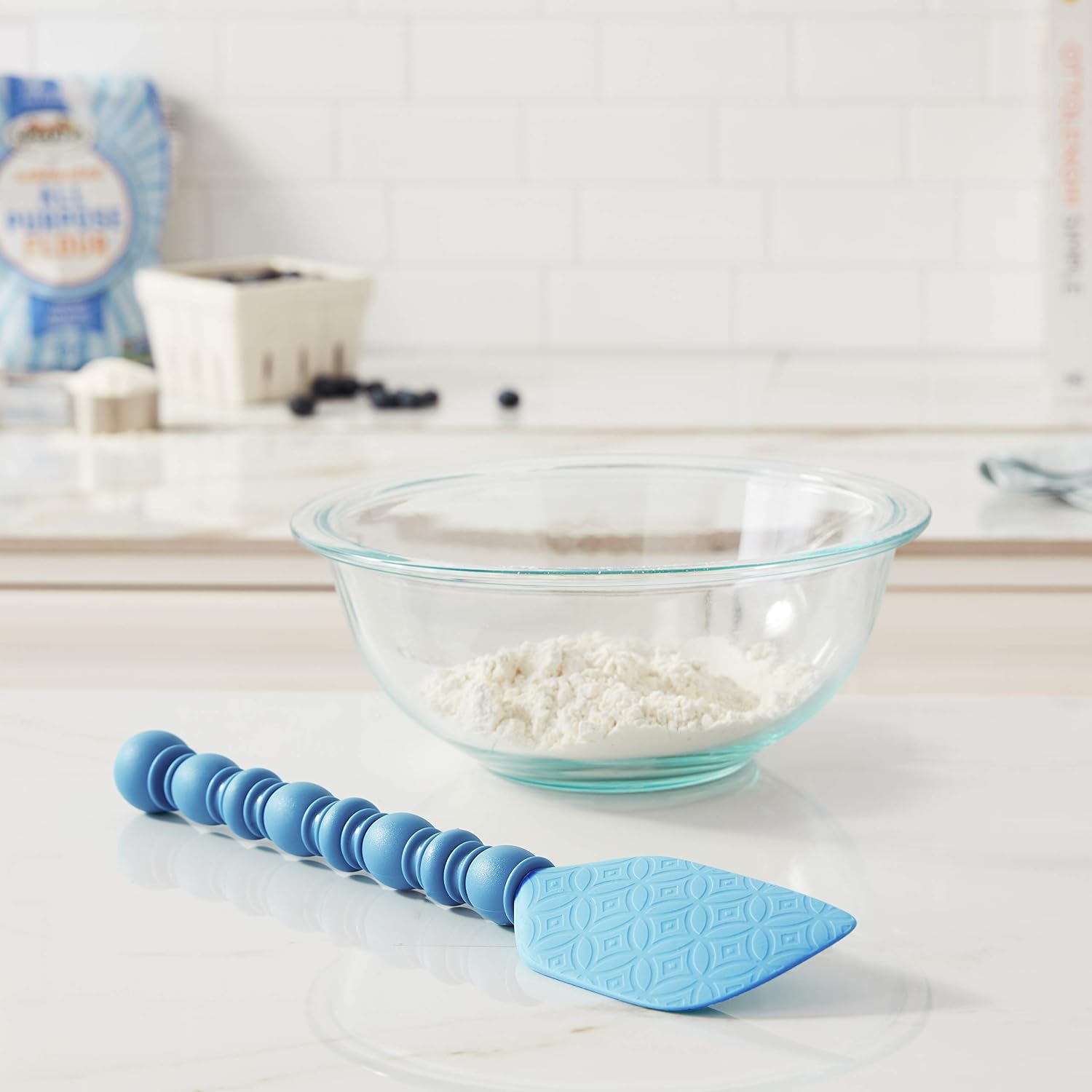Talisman Designs Silicone Spatula, Vintage Inspired Tools Collection, Set of 1, Blue