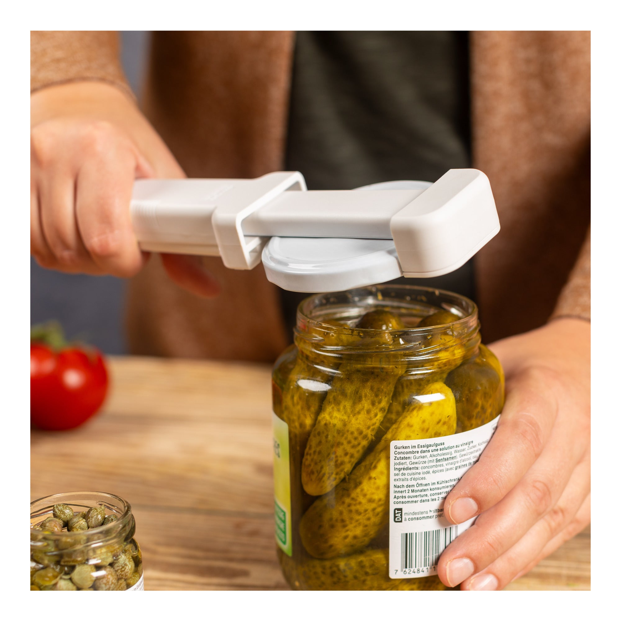 Kuhn Rikon Compact Jar Opener, Easy Grip Adjustable Lid Remover for All Jar Sizes, Ergonomic & Arthritis-Friendly