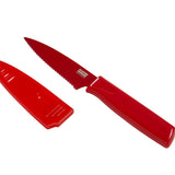 Kuhn Rikon Colori Non-Stick Serrated Paring Knife with Safety Sheath, 4 inch