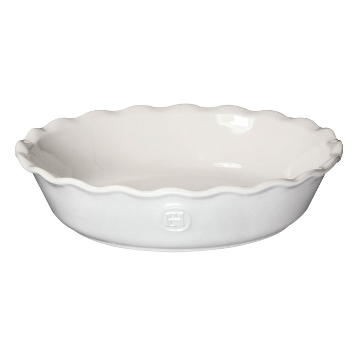 Emile Henry Made in France HR Modern Classics 9 Inch Pie Dish, Sugar White