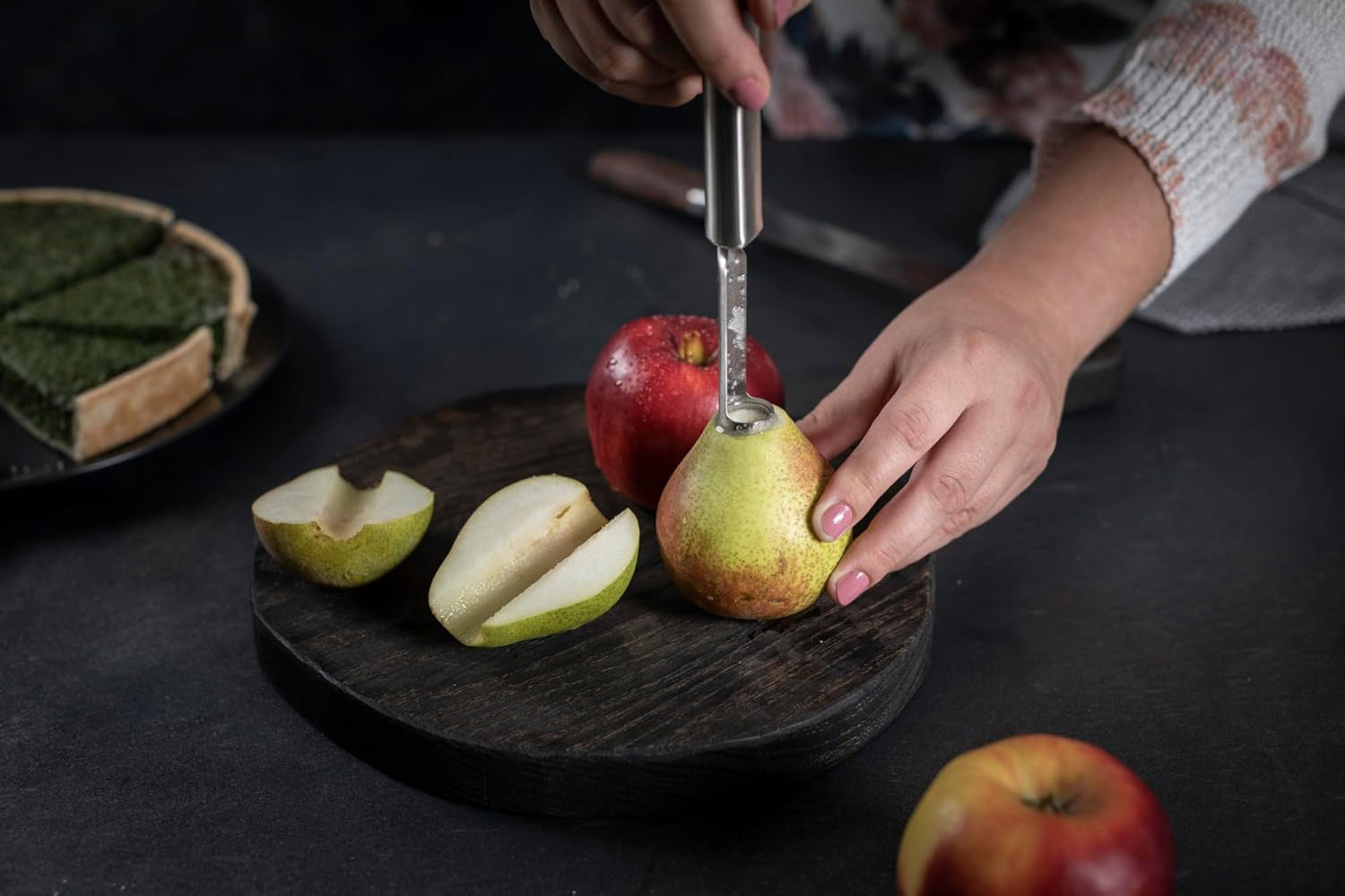 Kuhn Rikon Essential Apple Corer, Stainless Steel Handle and Blade