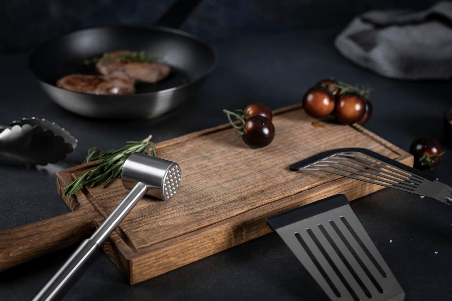 Kuhn Rikon Essential Meat Tenderizer, Dual-Sided Stainless Steel Head