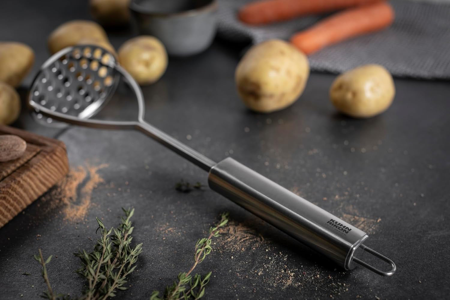 Kuhn Rikon Essential Potato Masher with Stainless Steel Mashing Plate