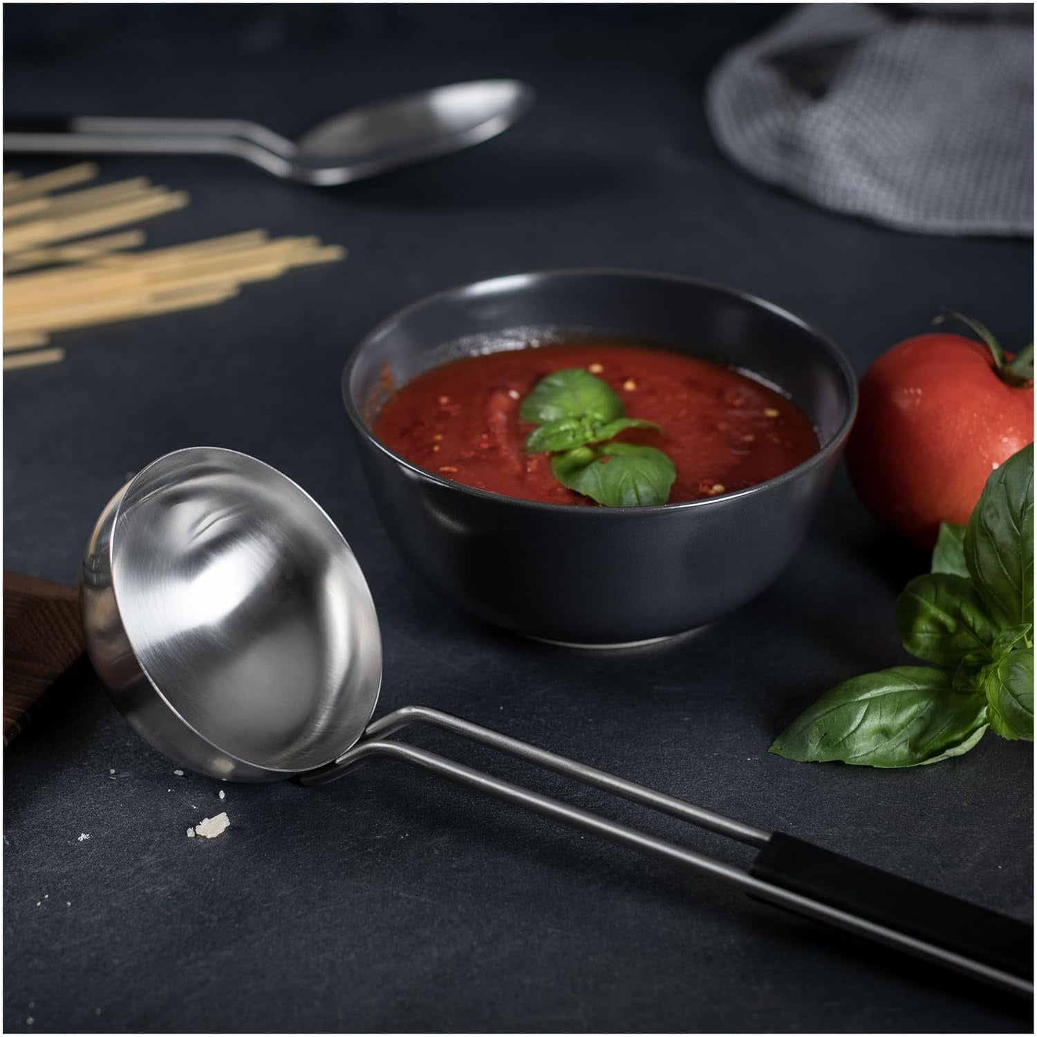 Kuhn Rikon Essential Ladle, Stainless Steel Bowl for Serving Soups, Stews & Sauces