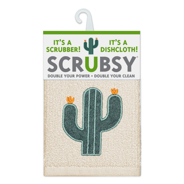 MU Kitchen Scrubsy Dishcloth and Scrubber, Set of 2, Cactus