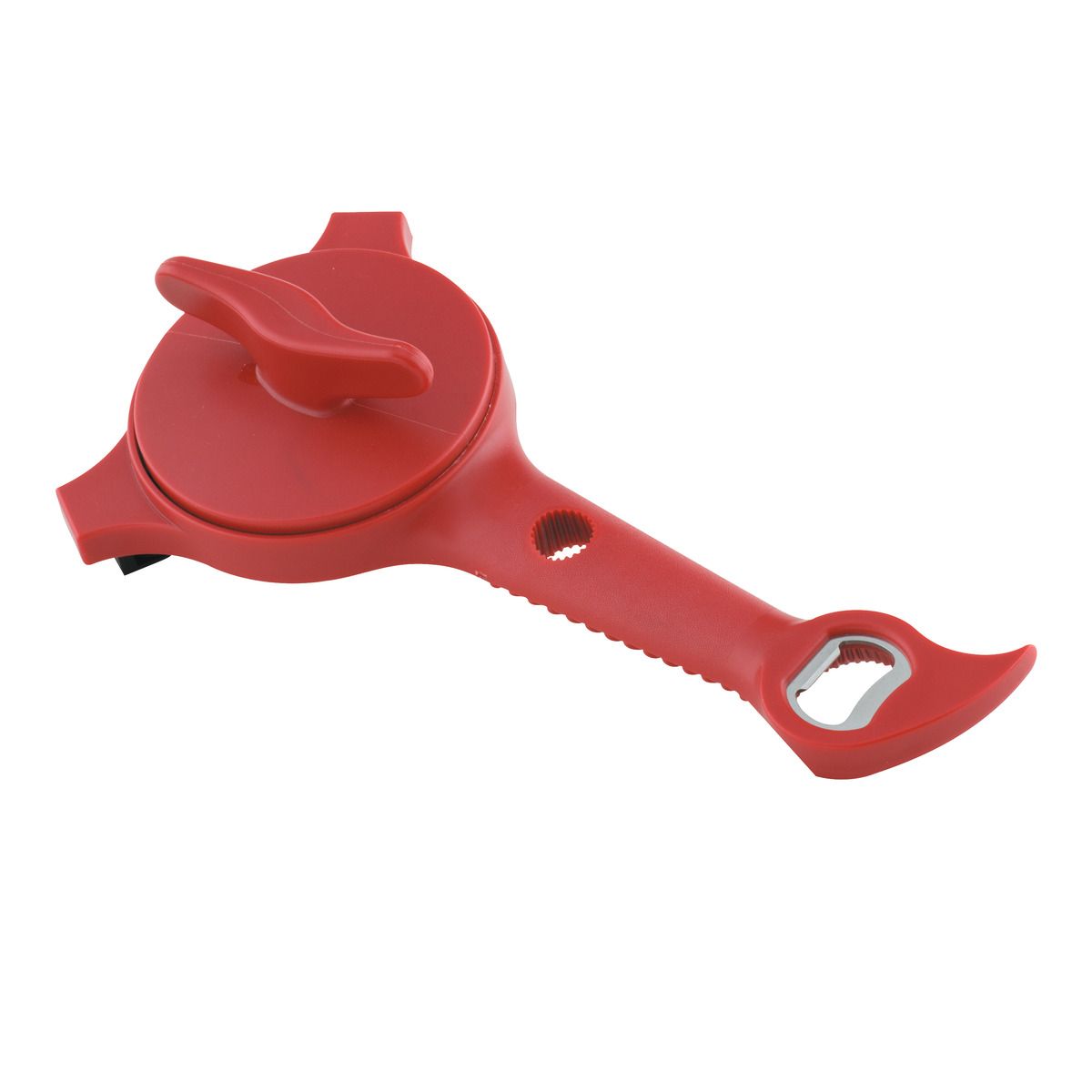 Kuhn Rikon 5-in-1 Multipurpose Opener for Jars, Bottles, and Cans, Red