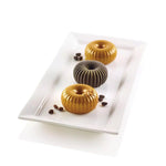 Silikomart Mini Raggio Silicone Mold, Flexible Tray Creates 6 Rounded Desserts or Cakes with Ribbed Detail