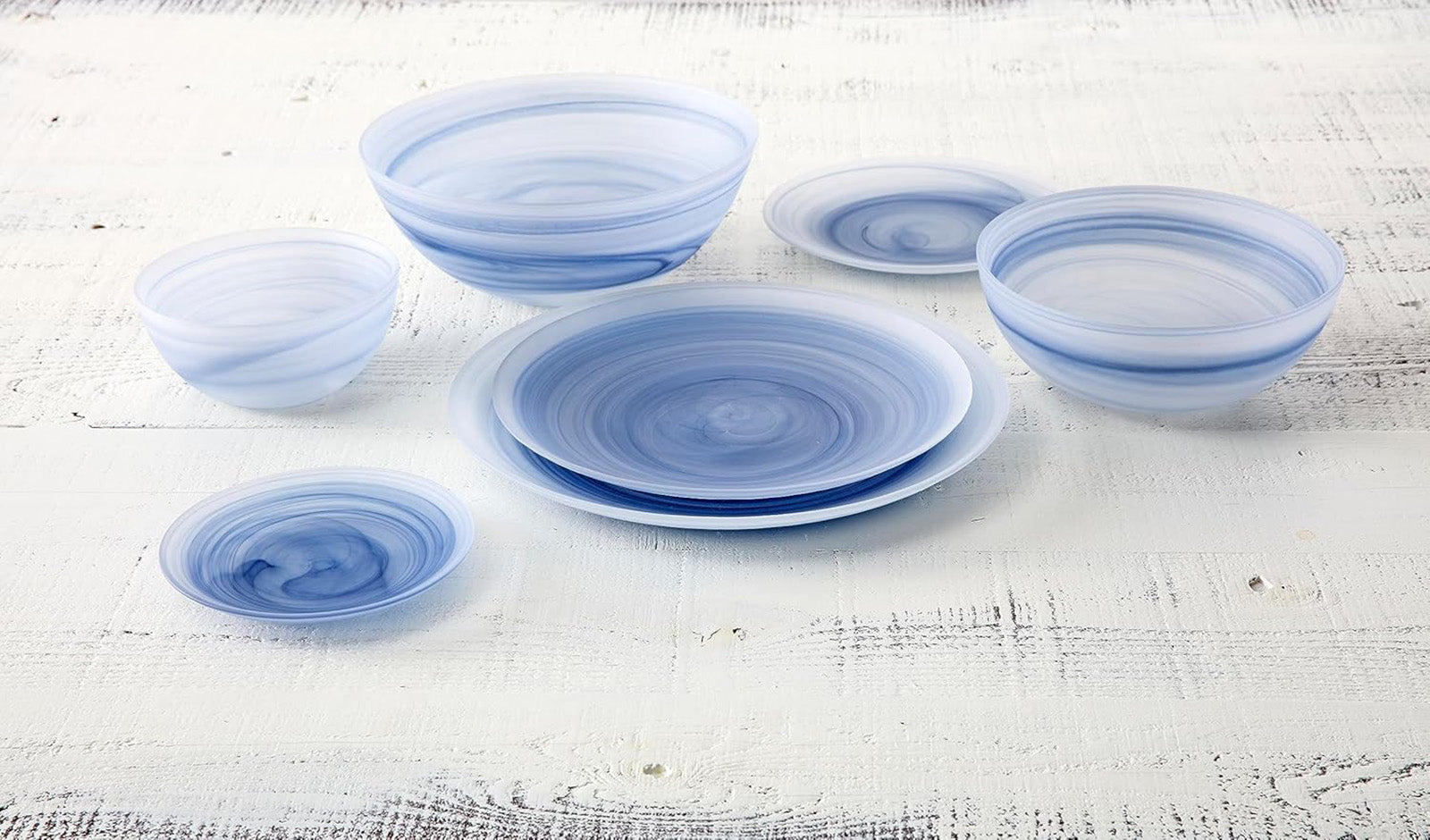 Fortessa La Jolla Glass 16 Piece Dinnerware Set, Service for 4, Ink