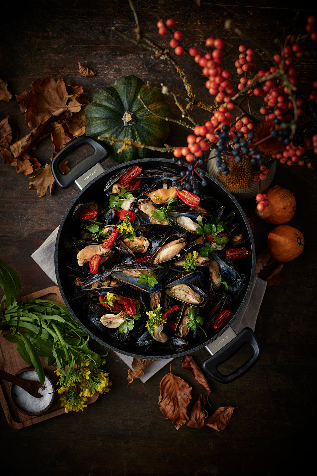 Scanpan Classic 4.5 Quart Low Sauce Pot With Lid, 10.25 Inch