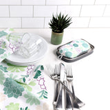 MU Kitchen Durable Microfiber Sponge with Scrubber, Set of 2, Succulents