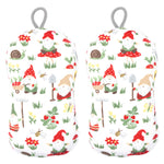 MU Kitchen Durable Microfiber Sponge with Scrubber, Set of 2, Gnomes