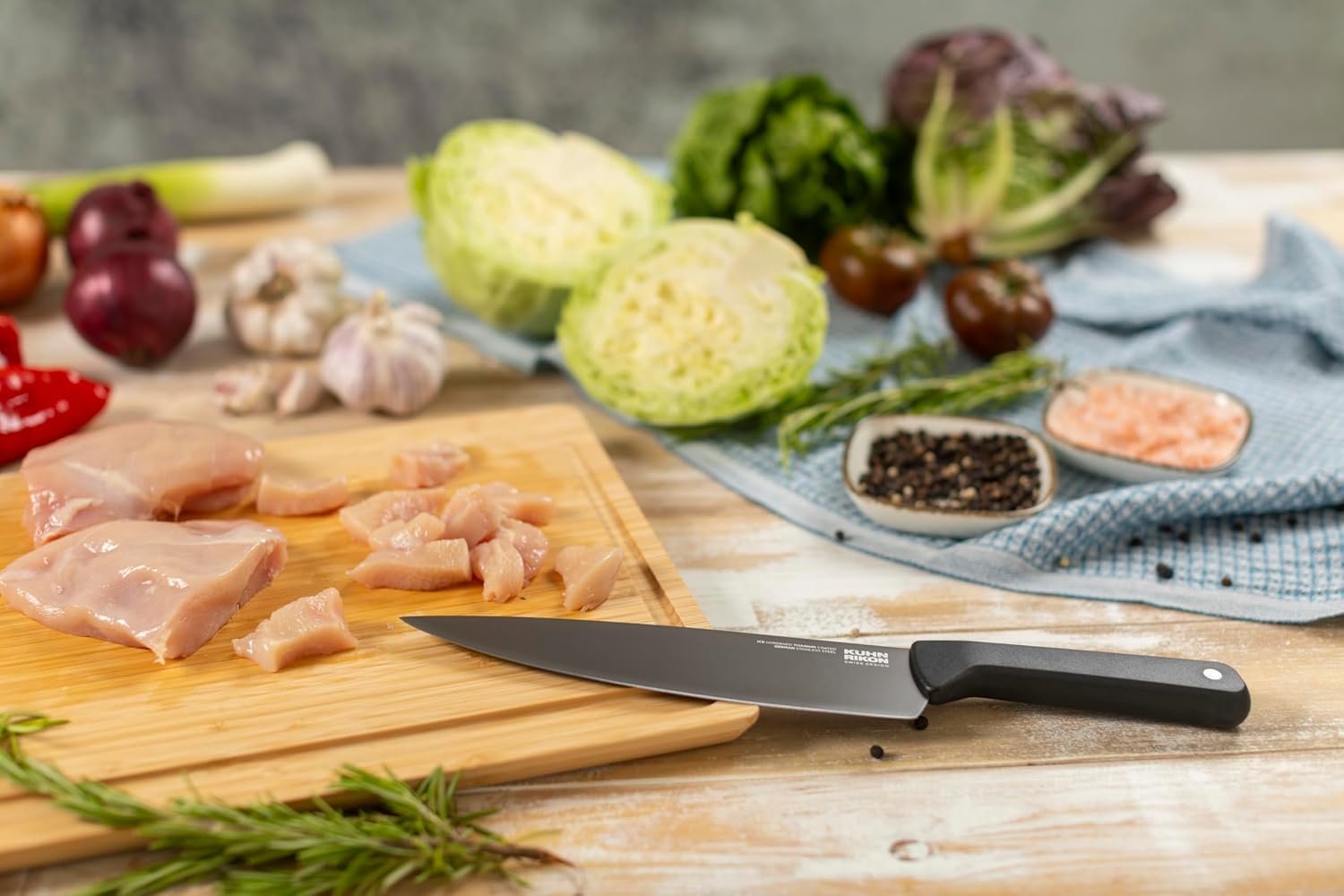 Kuhn Rikon ICED Chef's Knife 8-Inch, Ice Hardened German Stainless Blade