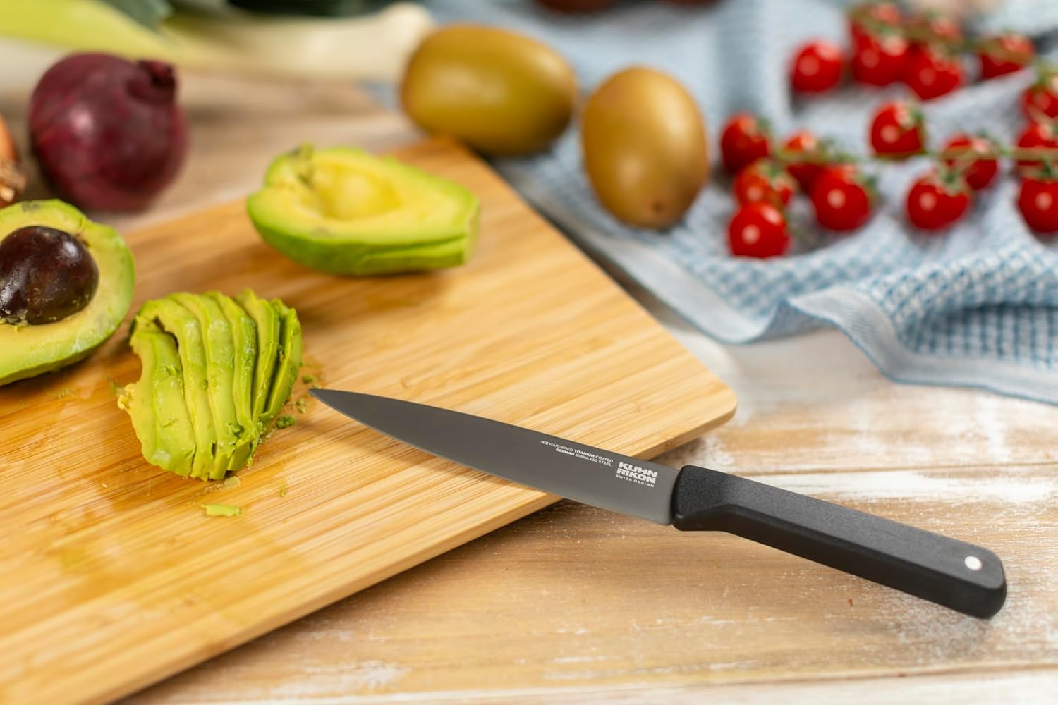 Kuhn Rikon ICED Straight Utility Knife 5.12-Inch, Ice Hardened German Stainless Blade