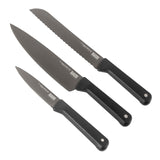Kuhn Rikon ICED 3 Piece Knife Set, Paring, Chef, Bread, Ice Hardened German Stainless Blade